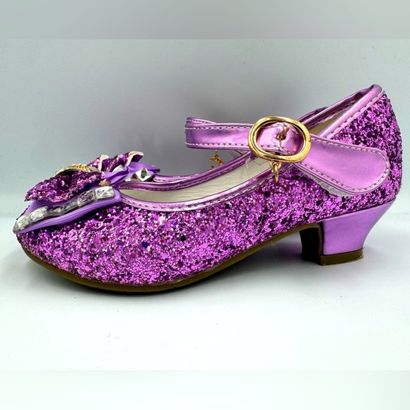 Sz 31 Purple Glitter Kids DressUp Shoes - Picture 4 of 6